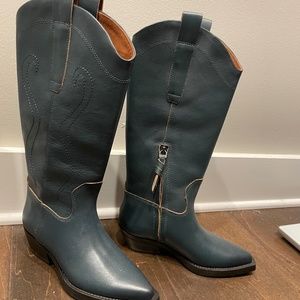 Franco Sarto. Liandra Womens Leather Pointed Toe Cowboy, Western Boots, size 6